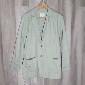 🛍Curve Appeal Womens Small Lightweight Jacket Sage Green‎ Cotton Utility Casual